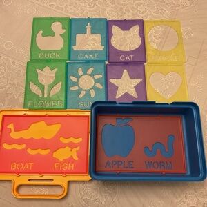 TupperToys Stencil Set by Tupperware Toys 1990 collectible EUC